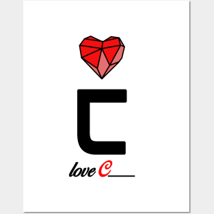 Initial love letter C for valentine Posters and Art